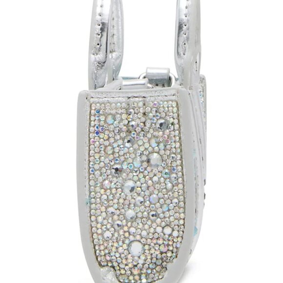Betsey Johnson Kitsch Teeny Tiny Micro (MINI) Crossbody Bag Silver Crystals NWT - Picture 2 of 12